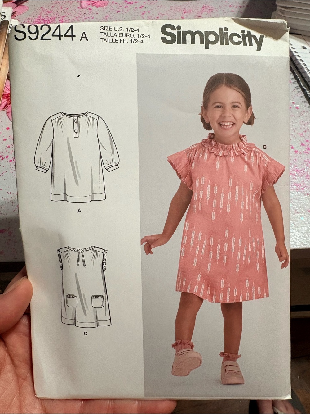 BN UNCUT SIMPLICITY 9244 A TODDLER DRESS SEWING PATTERNS